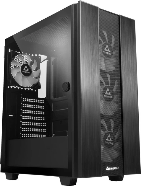 Корпус CHIEFTEC Gaming Hunter 2 Tempered Glass Edition, без БЖ, 1xUSB3.1, 1xUSB Type-C, 4x120мм RAINBOW ARGB, VGA 320мм, LCS ready, ATX, чорний - изображение 7