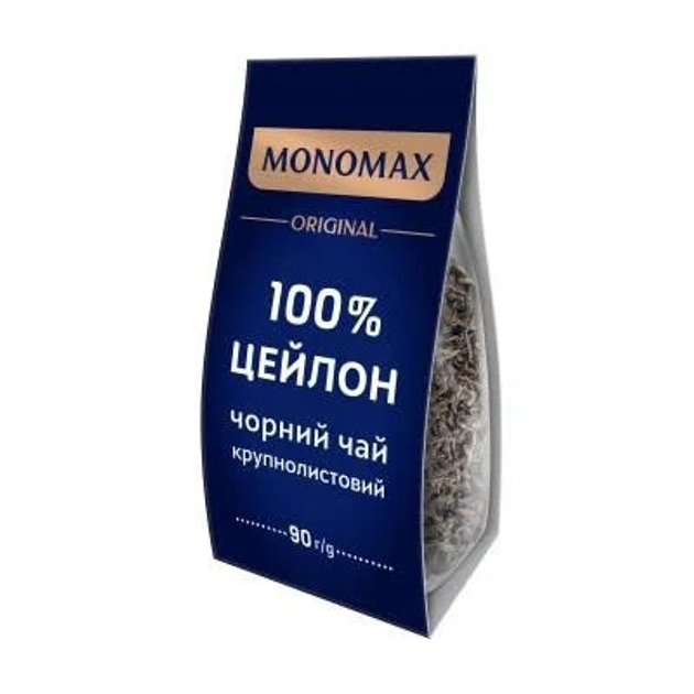 Чай чорний 90г, лист, 100% CEYLON КРУПНОЛИСТОВИЙ, МОНОМАХ - зображення 1