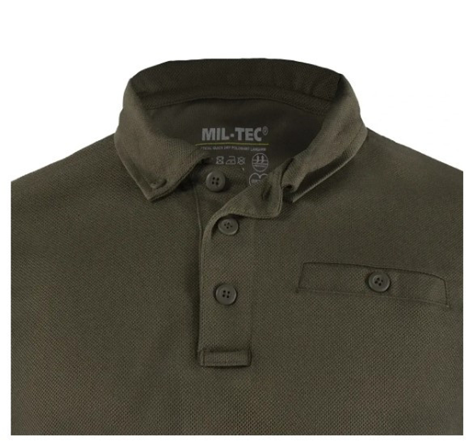 Тактическая Рубашка Поло Mil-Tec Tactical Quickdry D/R Олива 10962001-2XL - изображение 2
