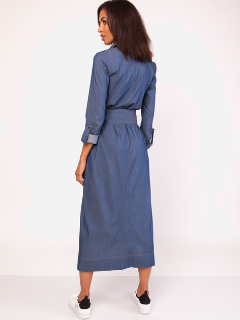 Плаття-сорочка максі жіноче Lanti Suk157 36 Синє (5904252710432) - зображення 2