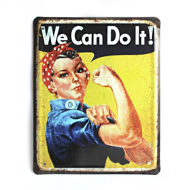 Металлическая табличка «We Can Do It!» - Фото 1 Металлическая табличка «We Can Do It!» - изображение 1