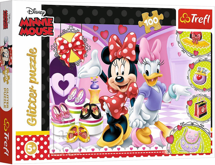 Puzzle Trefl Glitter Minnie i błyskotki 100 elementów (5900511148206) - obraz 1