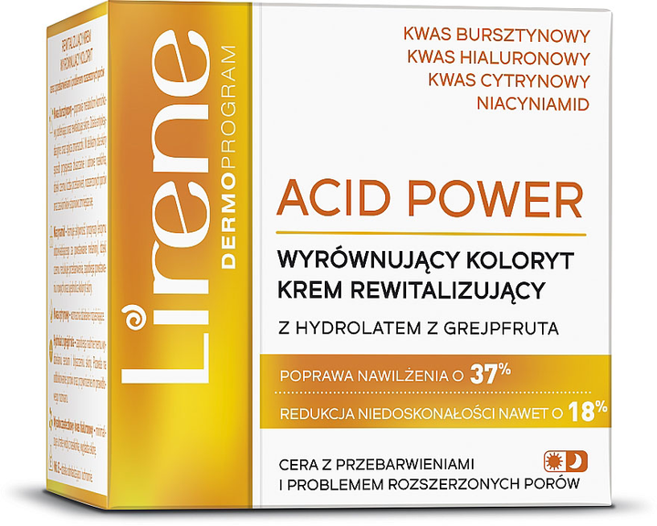 Крем для тіла Lirene Acid Power Revitalizing Face Cream 50 мл (5900717076341) - зображення 1