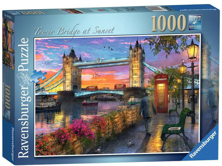 Puzzle Ravensburger Zachód słońca nad Tower Bridge 1000 elementów (4005556150335) - obraz 1