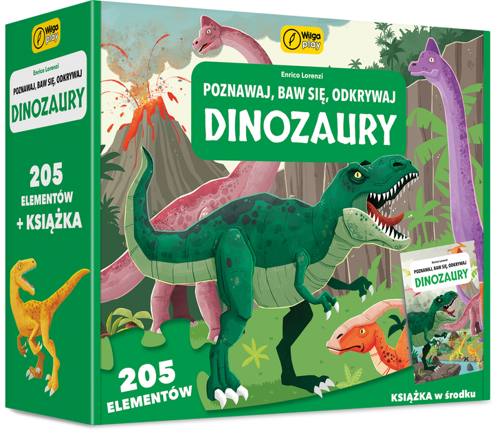 Puzzle Wilga play Dinozaury. Poznawaj baw się odkrywaj 205 elementów (9788328098640) - obraz 1