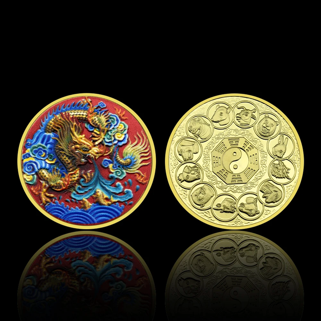 Коллекционная памятная монета Зодиак Дракон gold - Фото 4 Коллекционная памятная монета Зодиак Дракон gold - изображение 4