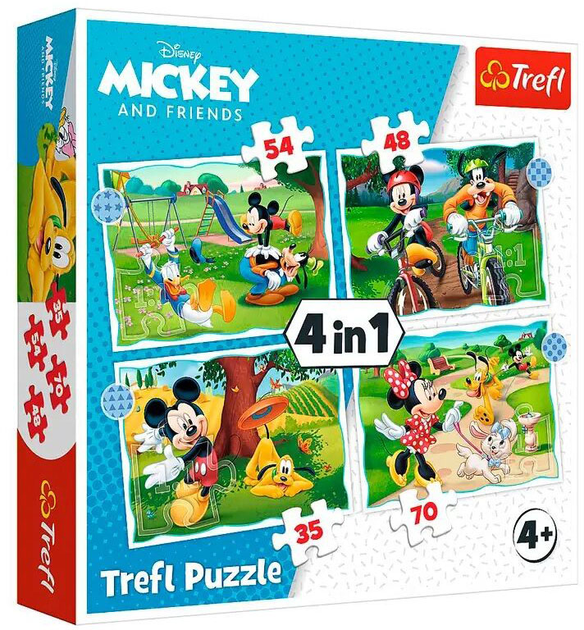 Zestaw puzzle Trefl 4w1 Fajny dzień Mickiego 207 elementów (5900511346046) - obraz 1