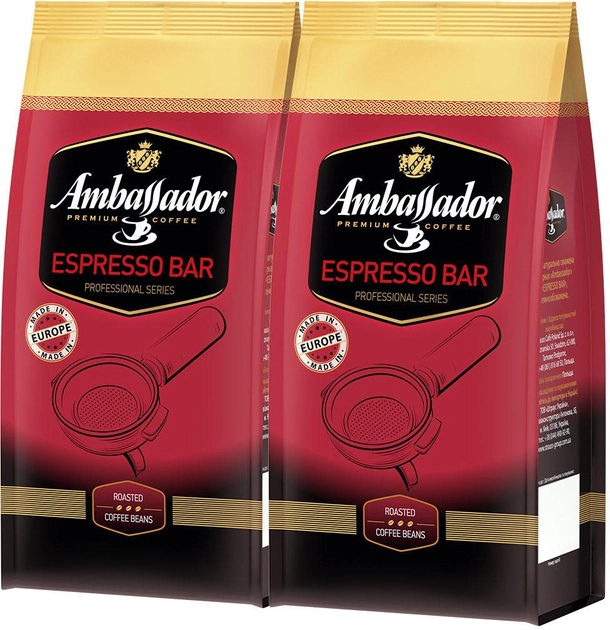 Акция на Набір кави в зернах Ambassador Espresso Bar 1 кг х 2 шт от Rozetka