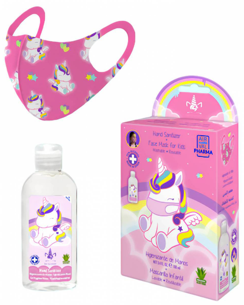 Zestaw Eau My Unicorn Cartoon Żel do dezynfekcji rąk 100 ml + Maseczka 1 szt (8411114088754) - obraz 1