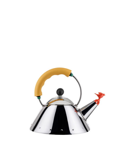 Чайник Alessi 1 л з жовтою ручкою (9093/1YELLOW) - Фото 2 Чайник Alessi 1 л з жовтою ручкою (9093/1YELLOW) - зображення 2