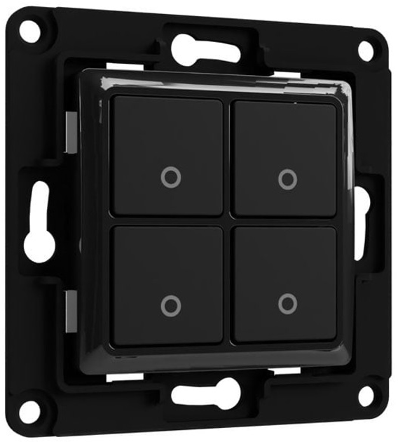 Włącznik światła Shelly "Wall Switch 4" czteroprzyciskowy czarny (3800235266205) - obraz 1