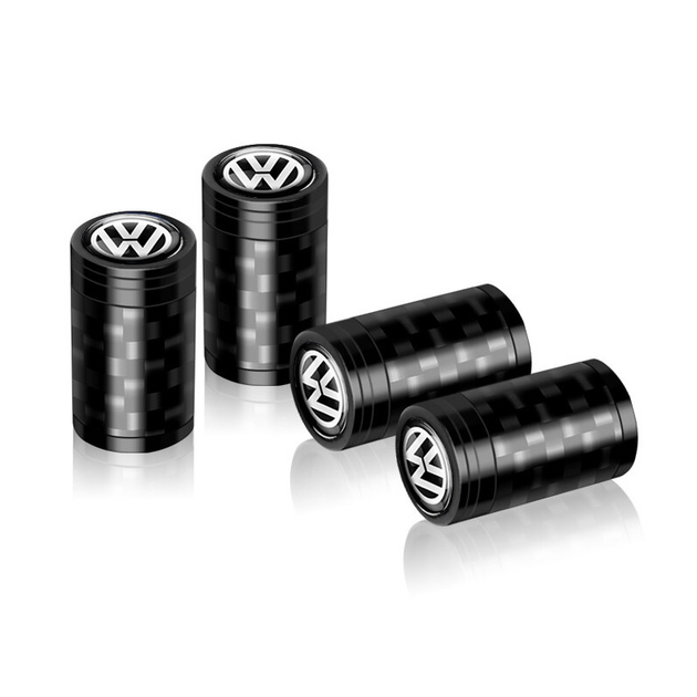 Ковпачки на ніпель для Volkswagen Alitek Premium Carbon Black Фольксваген (4 шт) (67553) - Фото 1 Ковпачки на ніпель для Volkswagen Alitek Premium Carbon Black Фольксваген (4 шт) (67553) - зображення 1