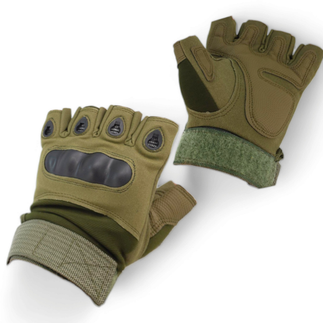 Тактичні рукавички без пальців 9064_XL_Olive - зображення 1