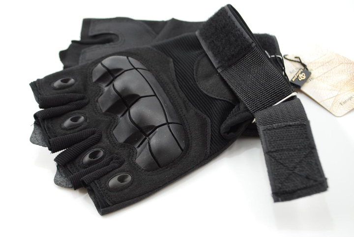 Тактичні рукавички без пальців 9050_M_Black - зображення 2