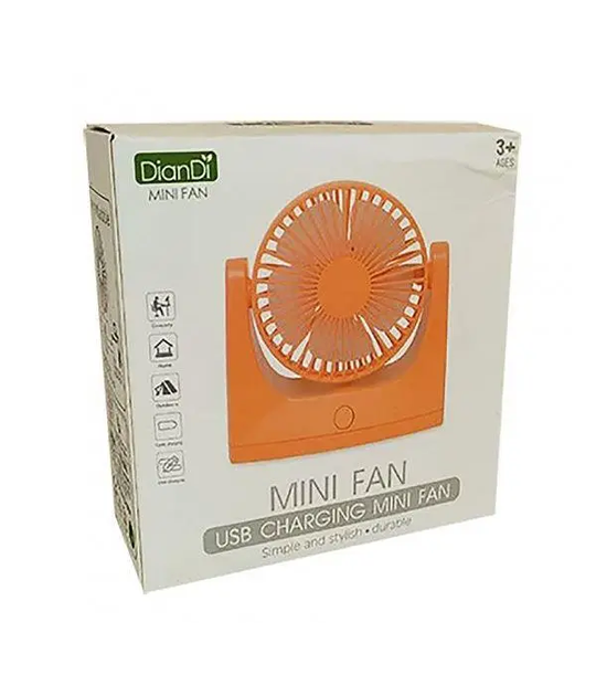 Вентилятор настільний акумуляторний DianDi Mini Fan DD5575 із USB-зарядкою Рожевий - зображення 2