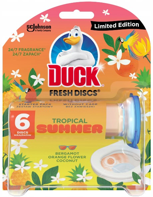 Żelowe krążki do WC Duck Tropical Summer 36 ml (5000204283860) - obraz 1