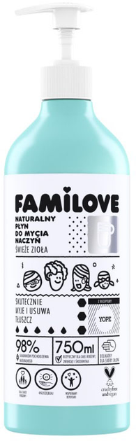 Płyn do mycia naczyń Yope Familove Home naturalny 750 ml (5903760203573) - obraz 1