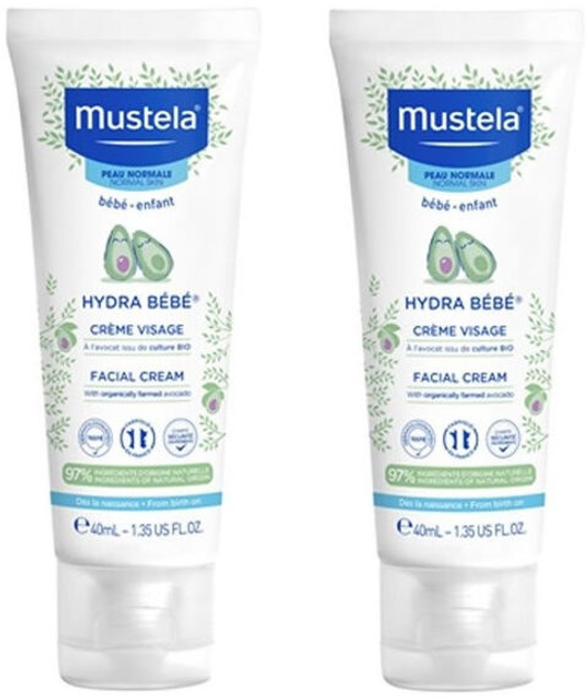 Зволожувальний крем для дітей Mustela Baby Hydra Facial Cream 2 x 40 мл (8436034153887) - зображення 2