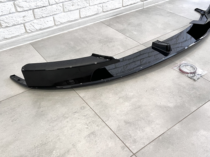 Накладка переднего бампера юбка M performance BMW 3 series F30 F31 2012-2018 абс пластик, черный глянец 1234 upgrade для BMW 3 series F30 2012-2018 (8074) - изображение 7