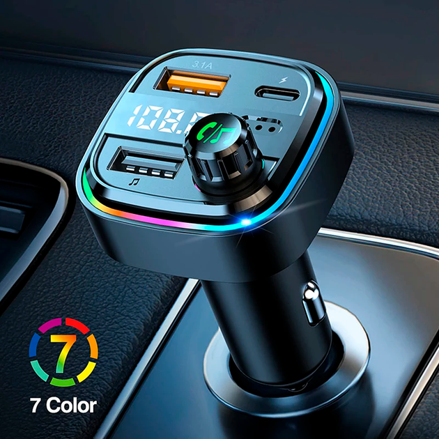 Автомобильный FM ФМ модулятор Terra С26, Bluetooth 5.0, трансмиттер, USB 3.1А, Type C - изображение 5