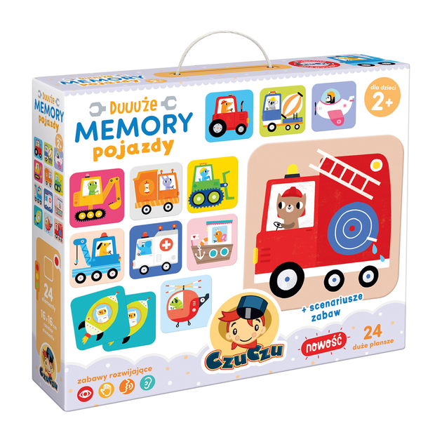 Zabawka edukacyjna CzuCzu Duuuże Memory Pojazdy (5902983490951) - obraz 1
