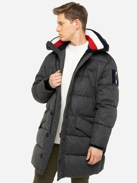 Пуховик зимовий довгий чоловічий Tommy Hilfiger ICON + WOOL HOODED P P9Y MW0MW11489 XL Сірий (8719859334915) - зображення 1