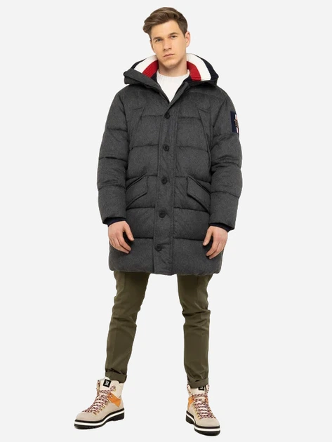 Kurtka puchowa długa męska Tommy Hilfiger ICON + WOOL HOODED P P9Y MW0MW11489 XL Szary (8719859334915) - obraz 3