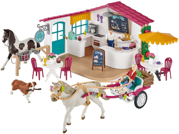 Zestaw do zabawy Schleich Horse Club Przejażdżka bryczką do kawiarni Reiter (4059433573700) - obraz 1