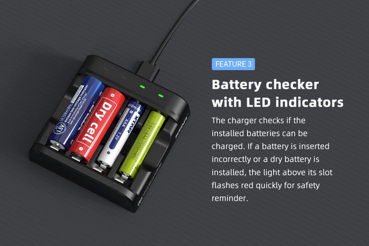 Универсальное ЗУ Xtar L4 для AA/AAA 1.5V Li-Ion/Ni-MH, USB, LED индикатор, 4 канала - Фото 14 Универсальное ЗУ Xtar L4 для AA/AAA 1.5V Li-Ion/Ni-MH, USB, LED индикатор, 4 канала - изображение 14