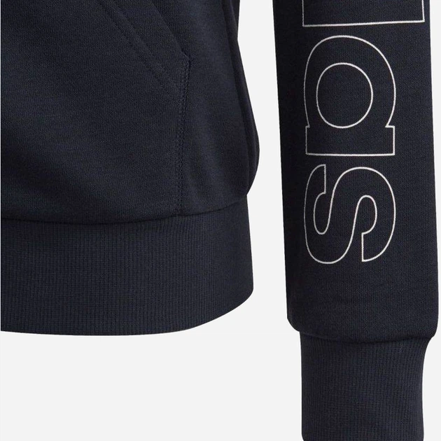 Młodzieżowa bluza rozpinana z kapturem dla chłopca Adidas G Lin Fz Hd GS4276 140 cm Czarna (4064057808473) - obraz 5