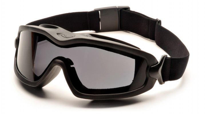 Тактичні окуляри Pyramex V2G-Plus XP із ущільнювачем Anti-Fog чорні - зображення 1