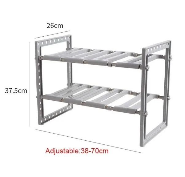 Кухонна полиця для зберігання регульована KITCHEN RACK 38-70 см (5817) - зображення 3