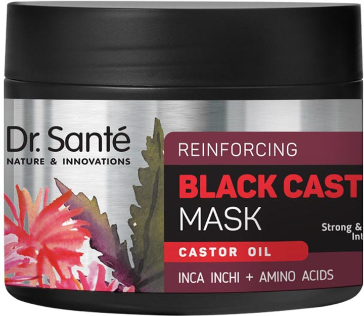 Маска Dr. Sante Black Castor Oil Відновлювальна для волосся з касторовою олією 300 мл (8588006040463) - зображення 1