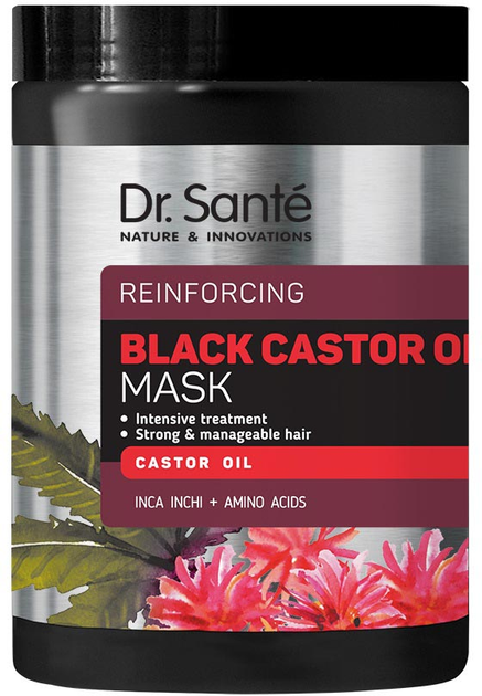Maska Dr. Sante Black Castor Oil Mask regenerująca do włosów z olejem rycynowym 1000 ml (8588006040470) - obraz 1