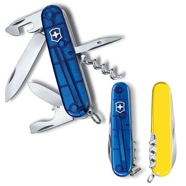 Ніж Victorinox Spartan Ukraine 91 мм Синьо-прозорий/Жовтий (1.3603.T2.8) - зображення 1