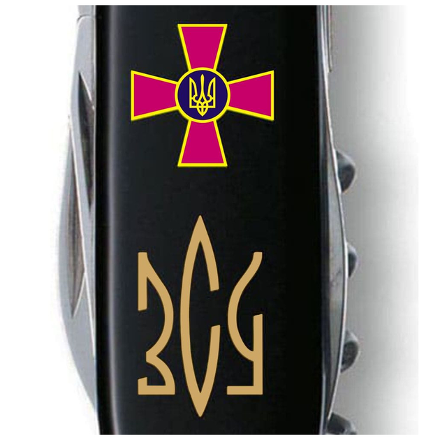 Ніж Victorinox Climber Army Чорний Емблема ЗСУ + Тризуб ЗСУ (1.3703.3_W1015u) - зображення 2