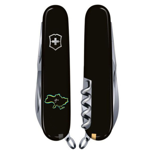 Ніж Victorinox Huntsman Ukraine 91 мм Чорний Межі України + Дім (1.3713.3_T1290u) - зображення 2