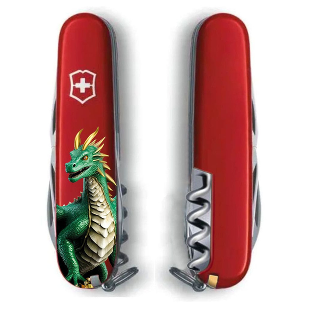 Нож Victorinox Spartan Zodiac 91 мм Зелений дракон (1.3603_Z3340u) - изображение 1