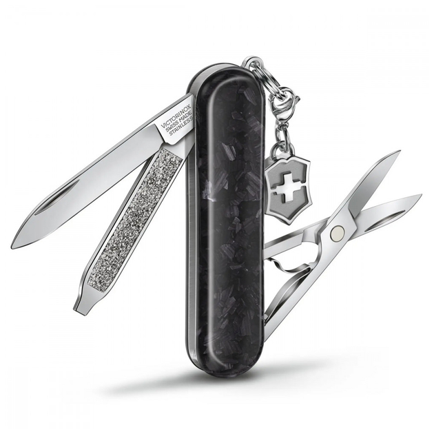 Нож Victorinox Classic SD Brilliant Carbon + брелок-лого (0.6221.90) - изображение 2