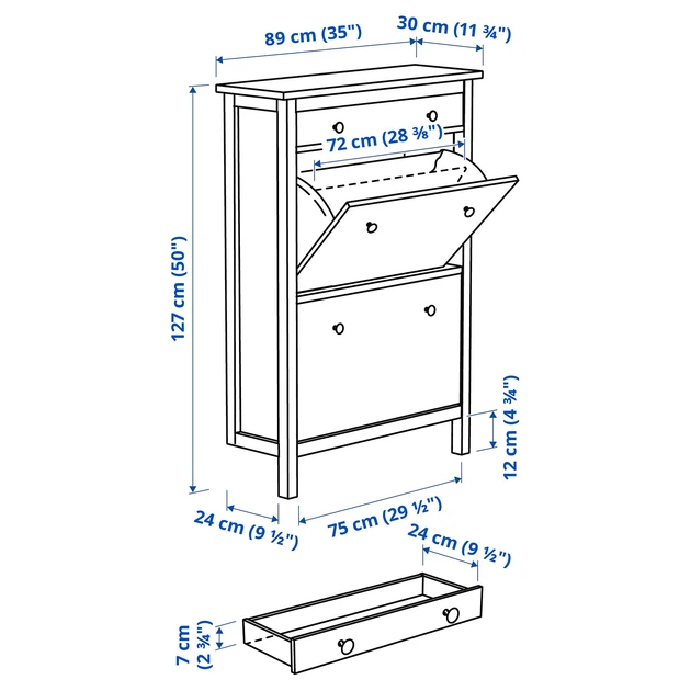 ІКЕА (Ікея) Тумба для взуття HEMNES, 201.695.59 – купити онлайн на
