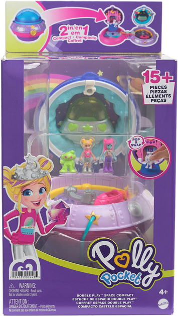 Ігровий набір Космічна пригода Mattel Polly Pocket Double Play Space Compact (0194735009435) - зображення 1