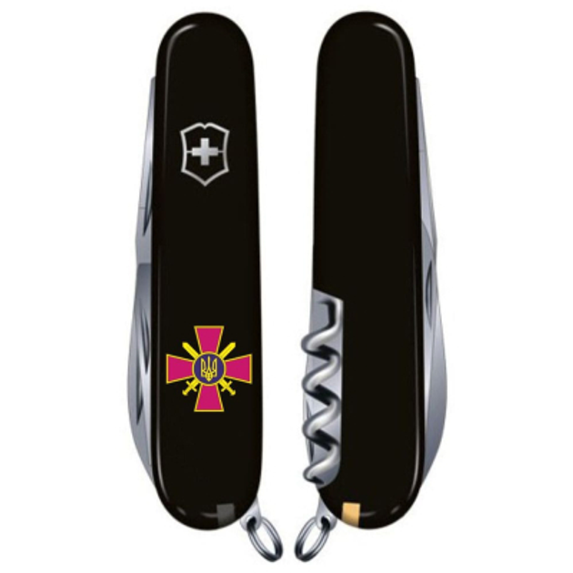 Нож Victorinox Climber Army Чорний Емблема СВ ЗСУ (1.3703.3_W0020u) - изображение 2