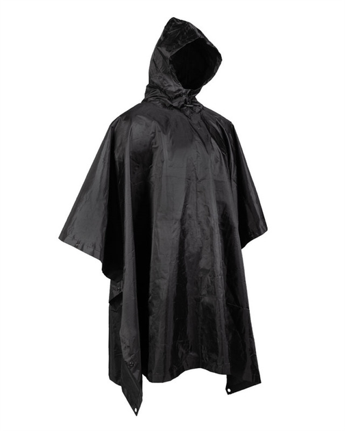 Пончо тактичне Mil-Tec RipStop One-Size Чорний Плащ-палатка PONCHO BASIC SCHWARZ (10628002) - зображення 1