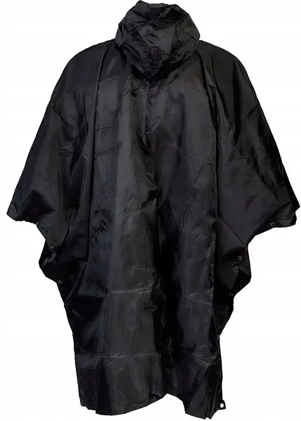 Пончо тактичне Mil-Tec RipStop One-Size Чорний Плащ-палатка PONCHO BASIC SCHWARZ (10628002) - изображение 5