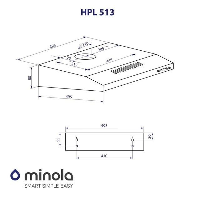 Витяжка плоска Minola HPL 513 BR - зображення 11