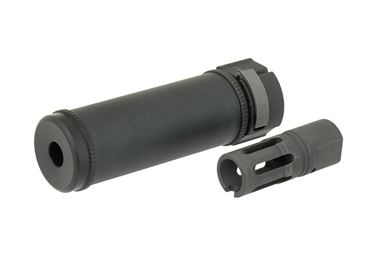 Глушитель QD 126mm с пламягасителем - Black (для страйкбола) - изображение 1