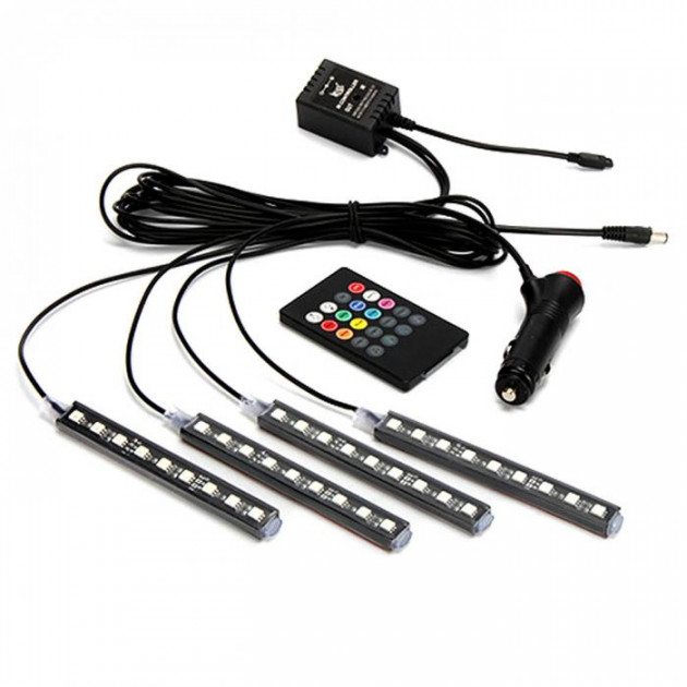Декоративная RGB LED подсветка салона авто светомузыка c пультом – фото ...