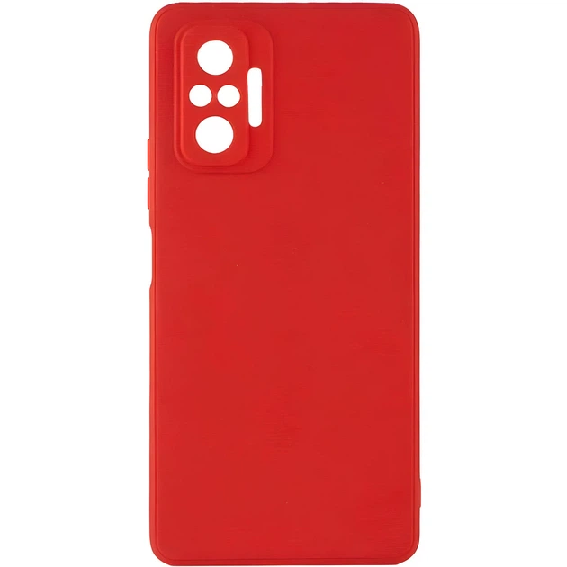 Силиконовый чехол с микрофиброй для Xiaomi Redmi Note 10 Pro красный тонкий матовый - изображение 3