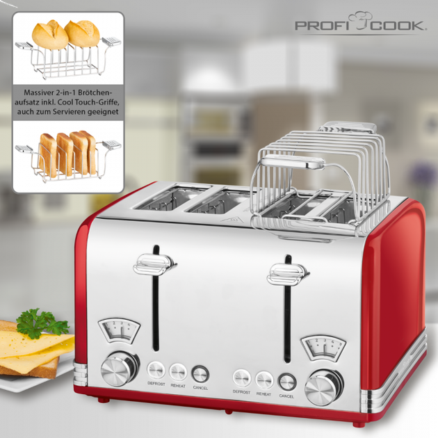 Тостер Profi Cook PC-ТА 1194 Red - зображення 7
