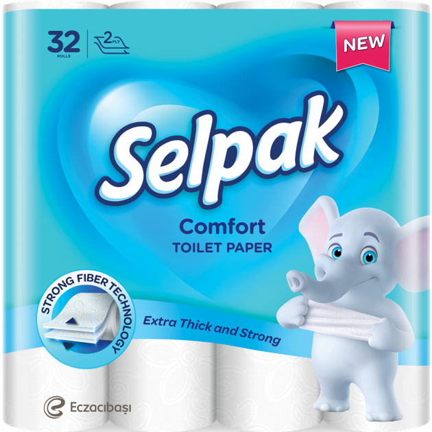 Папір туалетний Selpak Pro Comfort целюлозний 2-х шар. 32 рул/уп (3 уп/ящ) - зображення 2